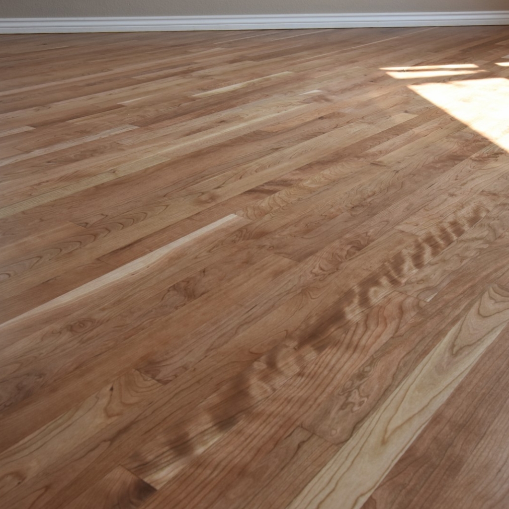 American Cherry Floor Stained Natural with Waterbased Finish