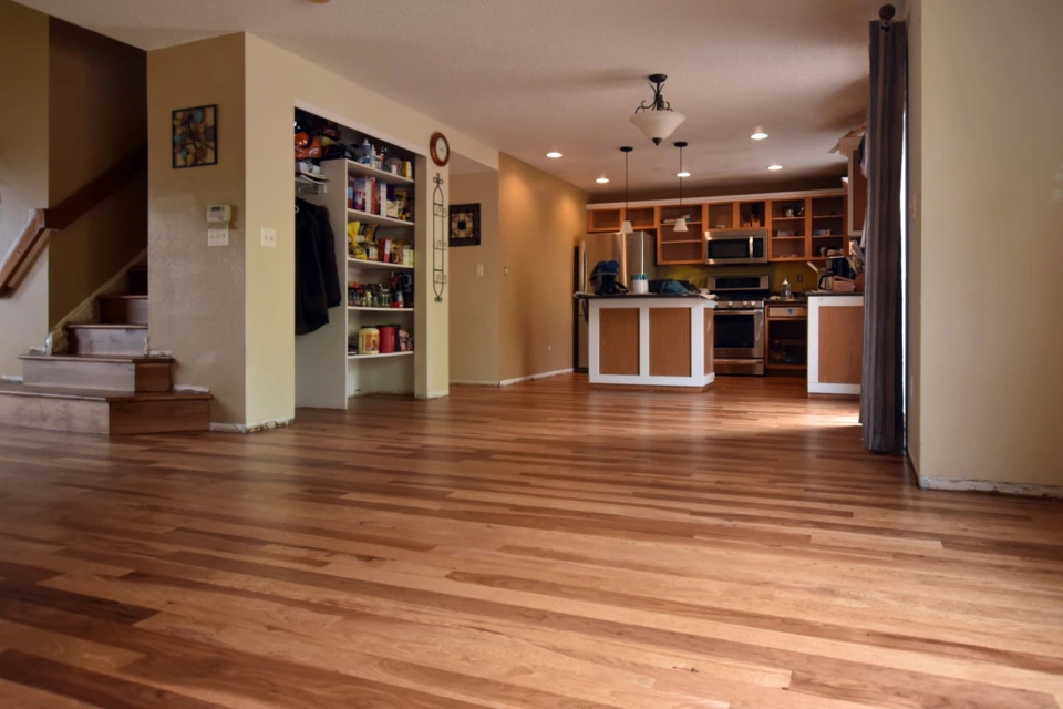 Early American Stain on Hickory Floor