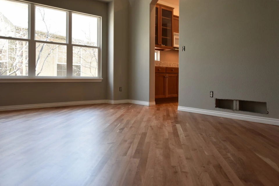 American Cherry Floor Stained Natural with Waterbased Finish