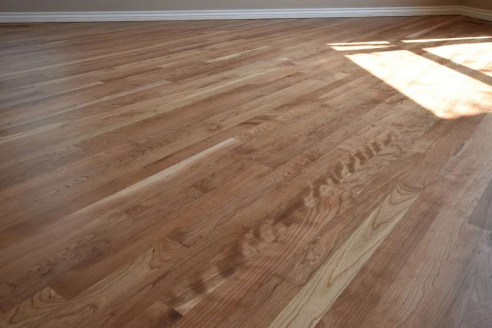 American Cherry Floor Stained Natural with Waterbased Finish